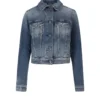 ( New Season ) Dolce & Gabbana Distressed Cropped Denim Jacket - Blue