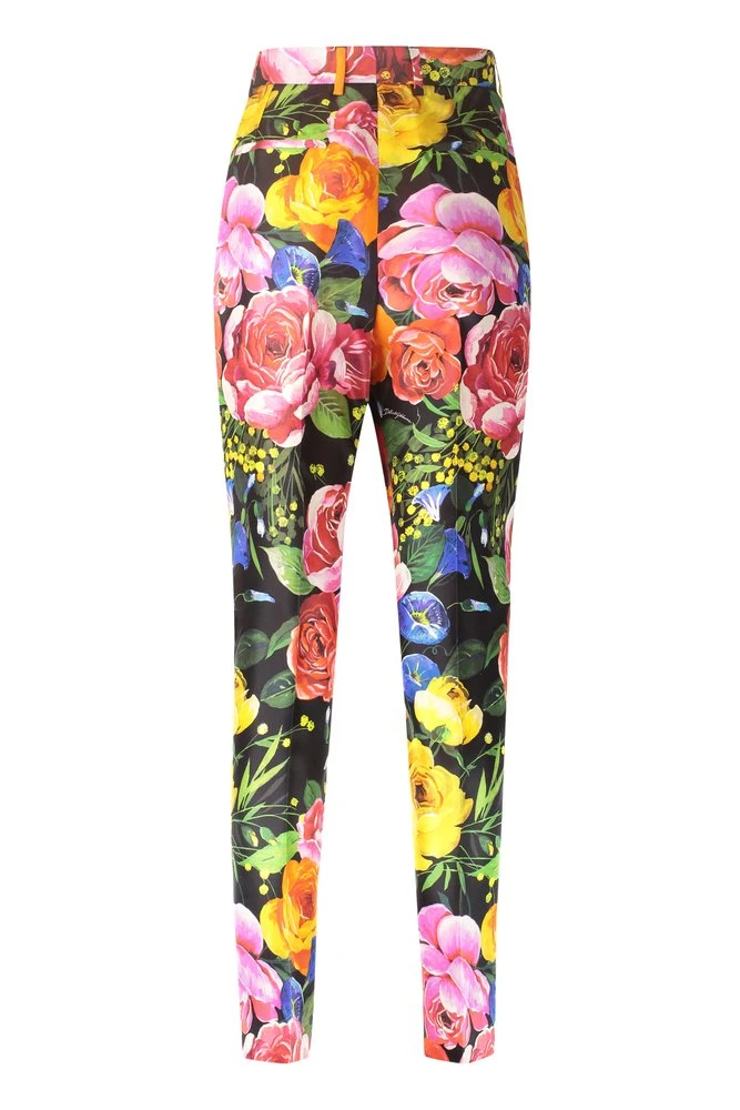( New Season ) Dolce & Gabbana Floral Printed Cropped Trousers - Multi 2 ( New Season ) Dolce & Gabbana Floral Printed Cropped Trousers - Multi - Image 2