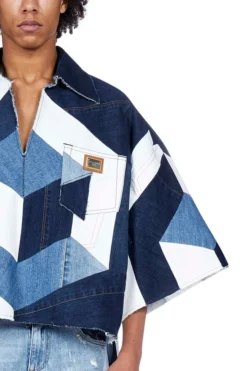 Dolce & Gabbana Patchwork Denim Short-Sleeve Shirt - Multi -Cheap Vestureo Store b9a0d88397e058a2020ca83b0f707cfe