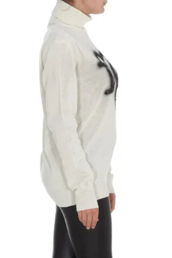 Dolce & Gabbana Logo Sprayed High-Neck Sweater - White -Cheap Vestureo Store b9f1ab65c38f8201b5ac537e163ee04c