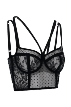 ( New Season ) Dolce & Gabbana Tulle Underwire Cup Corset - Black -Cheap Vestureo Store b9f7a6faf1a75a89b1342f8bf3b785a4