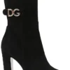 Dolce & Gabbana DG Logo Plaque Ankle Boots - Black