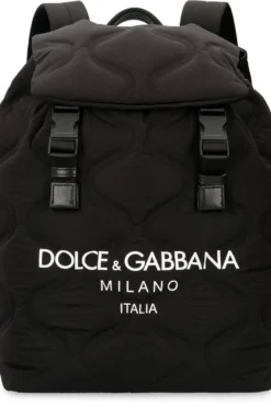 Dolce & Gabbana Logo Quilted Backpack - Black