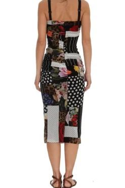 Dolce & Gabbana Patchwork Midi Dress - Multi -Cheap Vestureo Store bb3010299486b2b1d3d3d21dab7bed98