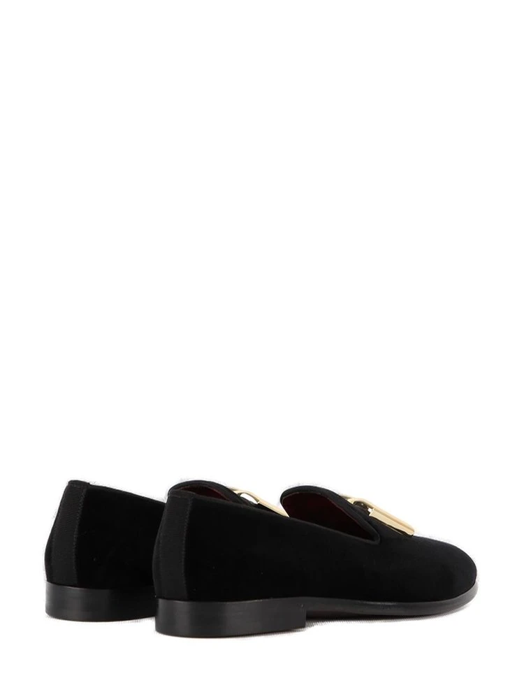 ( New Season ) Dolce & Gabbana DG Logo Plaque Slip-On Loafers - Black 2 ( New Season ) Dolce & Gabbana DG Logo Plaque Slip-On Loafers - Black - Image 2