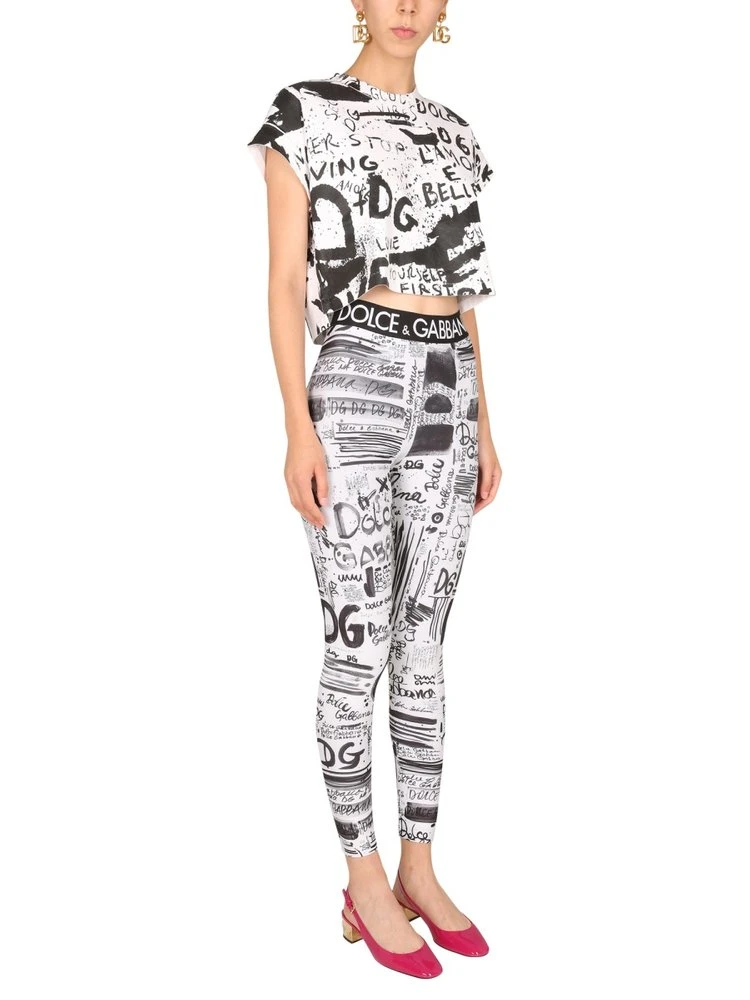 Dolce & Gabbana Cropped Crewneck T-Shirt - Multi 3 Dolce & Gabbana Cropped Crewneck T-Shirt - Multi - Image 3