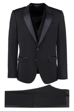 ( New Season ) Dolce & Gabbana Tuxedo Three-Piece Suit - Black