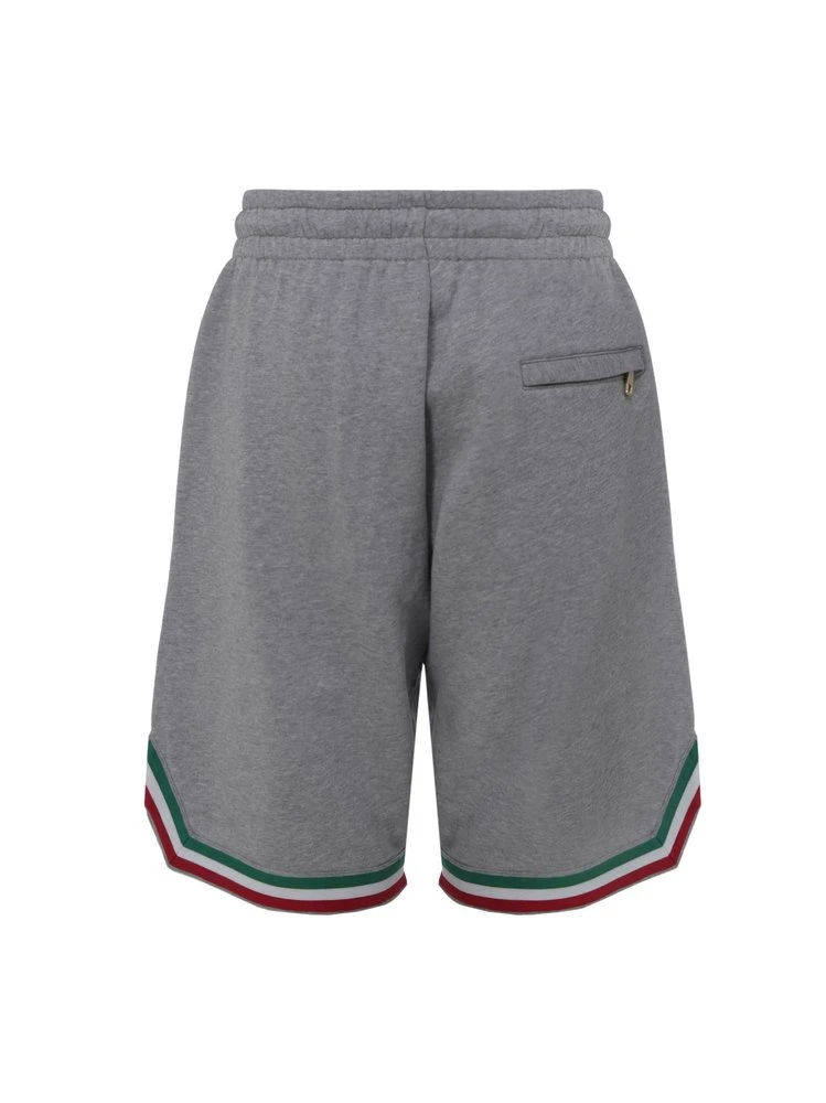 ( New Season ) Dolce & Gabbana Patch Embellished Jersey Shorts - Grey 2 ( New Season ) Dolce & Gabbana Patch Embellished Jersey Shorts - Grey - Image 2