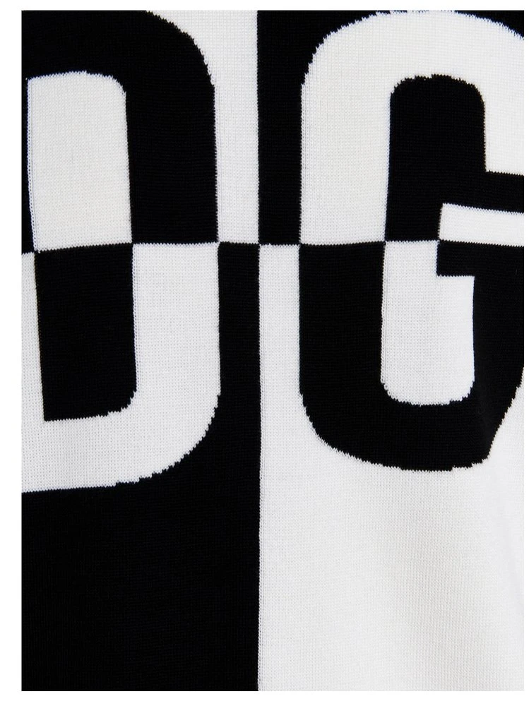 Dolce & Gabbana Logo Intarsia Two-Tone Jumper - Multi 4 Dolce & Gabbana Logo Intarsia Two-Tone Jumper - Multi - Image 4