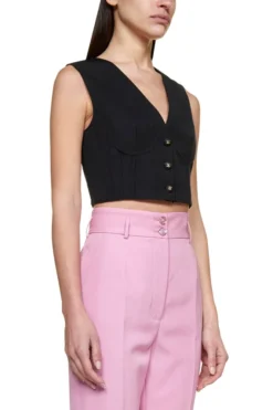 ( New Season ) Dolce & Gabbana Buttoned Crop Vest - Black -Cheap Vestureo Store bd27eab5f14ffee7656b6c90009d911c