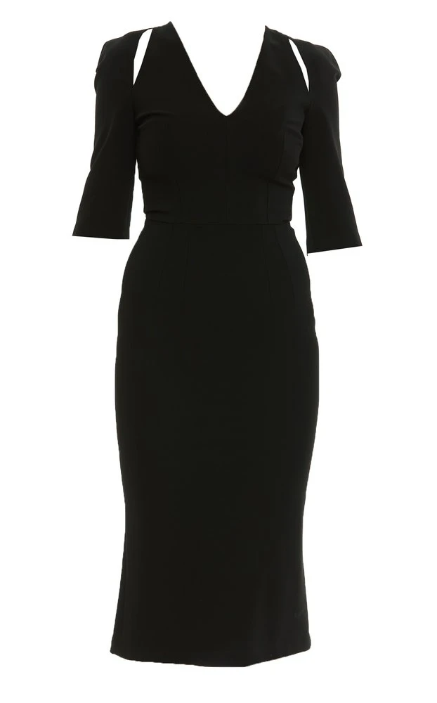 ( New Season ) Dolce & Gabbana Cut-Out Jersey Midi Dress - Black 1 ( New Season ) Dolce & Gabbana Cut-Out Jersey Midi Dress - Black