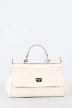 ( New Season ) Dolce & Gabbana Sicily Small Tote Bag - White