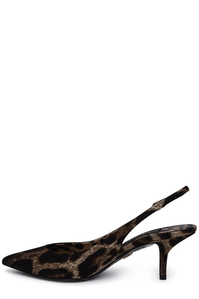 ( New Season ) Dolce & Gabbana Leopard Printed Slingback Pumps - Multi 2 ( New Season ) Dolce & Gabbana Leopard Printed Slingback Pumps - Multi - Image 2