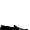 ( New Season ) Dolce & Gabbana Monogram Embroidered Loafers - Black