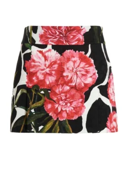 ( New Season ) Dolce & Gabbana Allover Floral Printed Mini Skirt - Multi