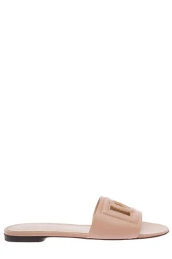( New Season ) Dolce & Gabbana DG Logo Cut Out Slides - Pink
