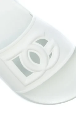 ( New Season ) Dolce & Gabbana Logo Cut Out Slip-On Slides - White -Cheap Vestureo Store be92e66b44ff4e5200f9a2ac761fad04