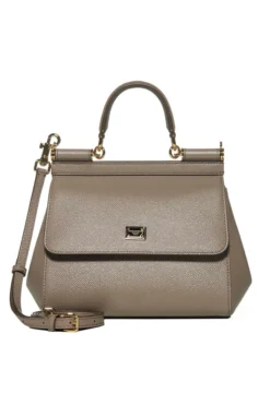 ( New Season ) Dolce & Gabbana Sicily Small Tote Bag - Beige