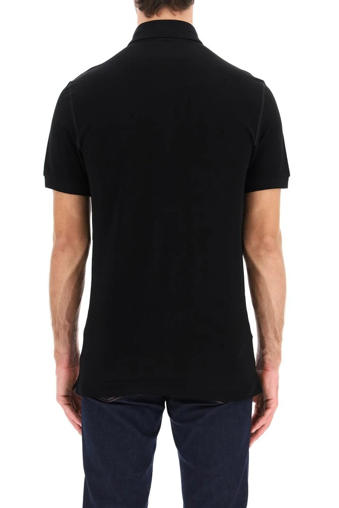 Dolce & Gabbana Logo Patch Polo Shirt - Black 4 Dolce & Gabbana Logo Patch Polo Shirt - Black - Image 4