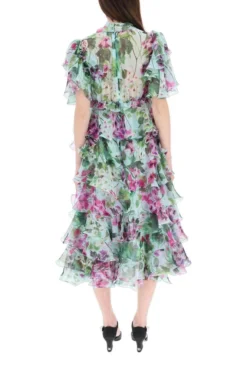 ( New Season ) Dolce & Gabbana Ruffled Chiffon Midi Dress - Multi -Cheap Vestureo Store bf3749488e14c200e6e80d8d7aae31b6
