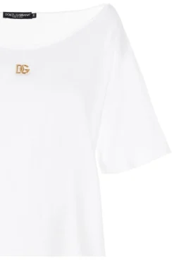 ( New Season ) Dolce & Gabbana Logo Plaque Distressed T-Shirt - White -Cheap Vestureo Store bfa4df06232beef813af23b24b3ce291