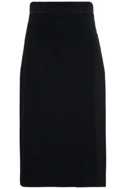 ( New Season ) Dolce & Gabbana Side Split Longuette Skirt - Black