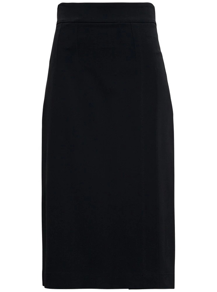 ( New Season ) Dolce & Gabbana Side Split Longuette Skirt - Black 1 ( New Season ) Dolce & Gabbana Side Split Longuette Skirt - Black