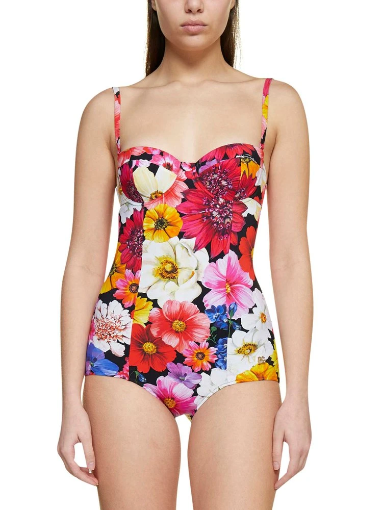 ( New Season ) Dolce & Gabbana Floral Print Unerderwire Cup One-Piece - Multi 2 ( New Season ) Dolce & Gabbana Floral Print Unerderwire Cup One-Piece - Multi - Image 2