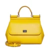 ( New Season ) Dolce & Gabbana Sicily Medium Tote Bag - Yellow