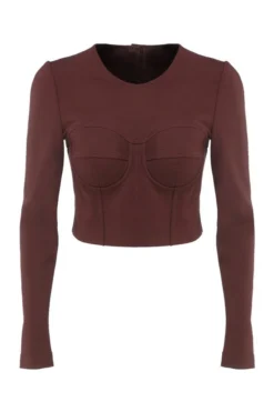 ( New Season ) Dolce & Gabbana Corset-Cut Top - Brown