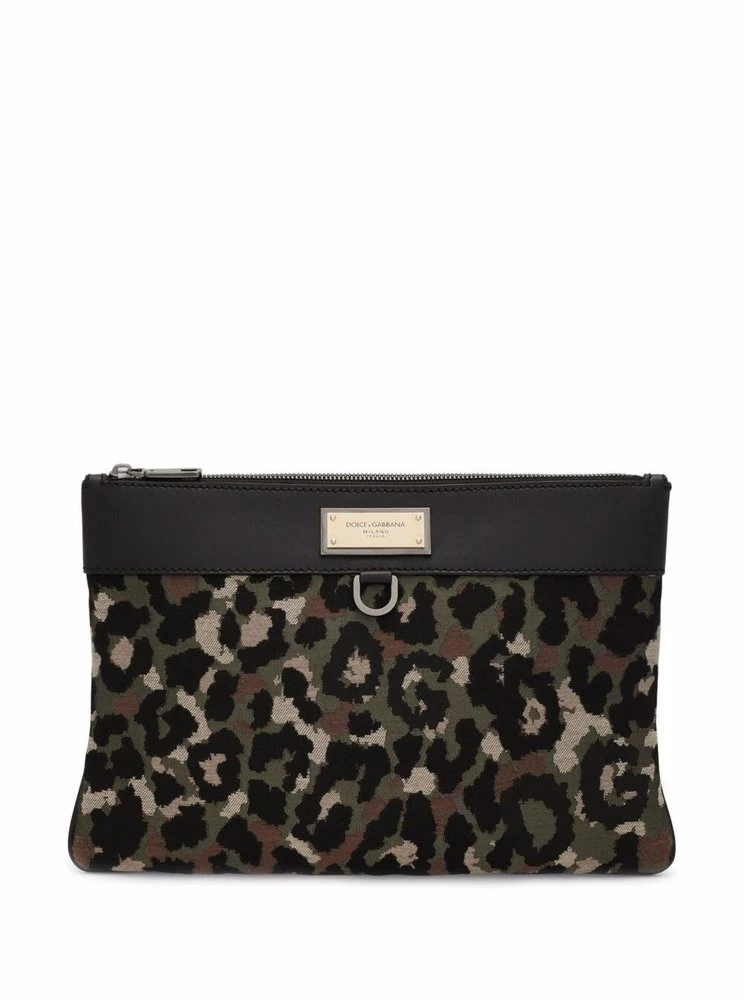 ( New Season ) Dolce & Gabbana Leopard Patterned Zipped Clutch Bag - Multi 1 ( New Season ) Dolce & Gabbana Leopard Patterned Zipped Clutch Bag - Multi