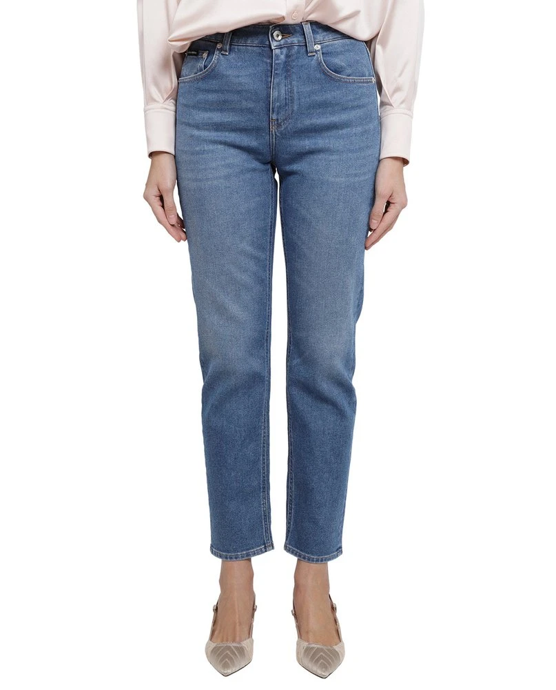 ( New Season ) Dolce & Gabbana Slim Fit Cropped Jeans - Blue 1 ( New Season ) Dolce & Gabbana Slim Fit Cropped Jeans - Blue