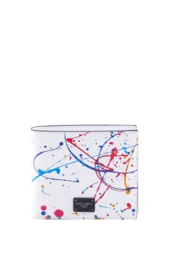 ( New Season ) Dolce & Gabbana Logo Plaque Printed Wallet - Multi