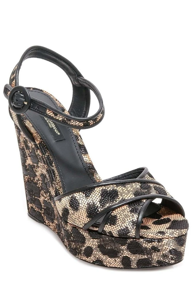 Dolce & Gabbana Jacquard Wedge Sandals - Multi 2 Dolce & Gabbana Jacquard Wedge Sandals - Multi - Image 2