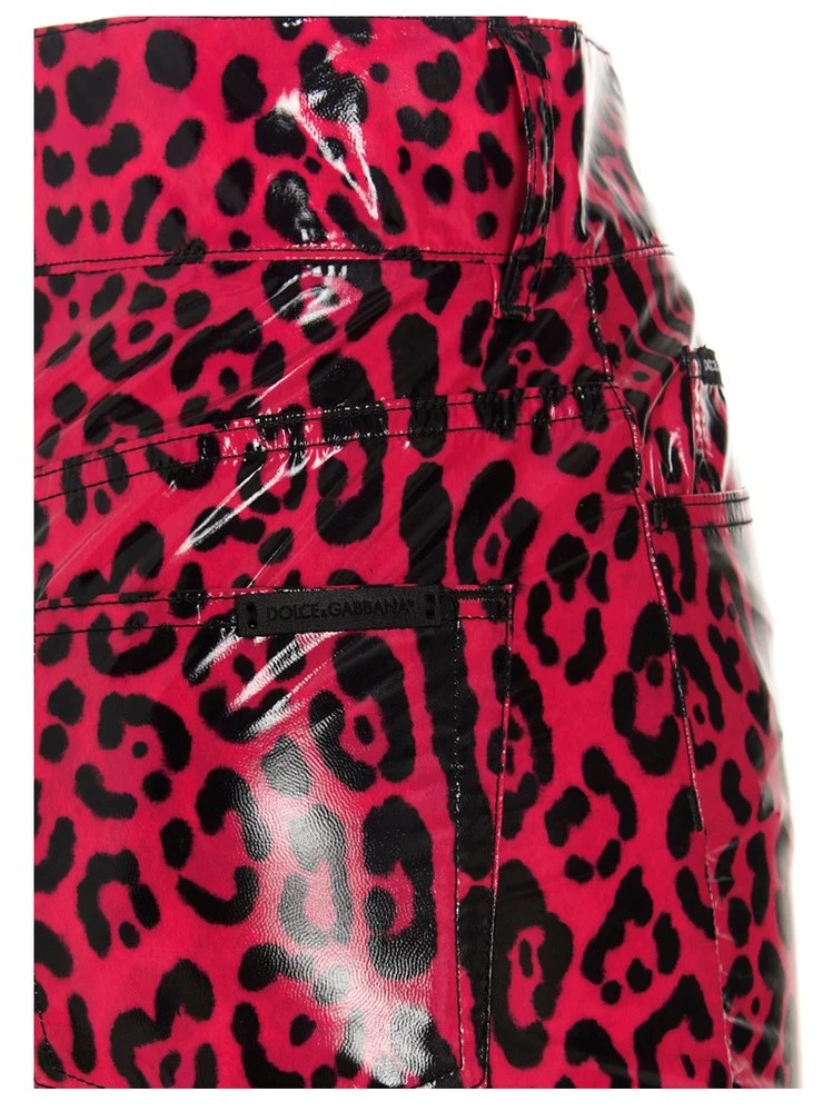 Dolce & Gabbana Animal Print Skinny Leg Pants - Pink 4 Dolce & Gabbana Animal Print Skinny Leg Pants - Pink - Image 4