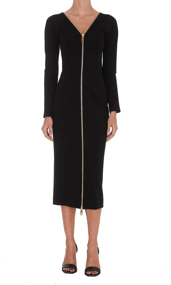 Dolce & Gabbana Zip-Up Midi Dress - Black 4 Dolce & Gabbana Zip-Up Midi Dress - Black - Image 4