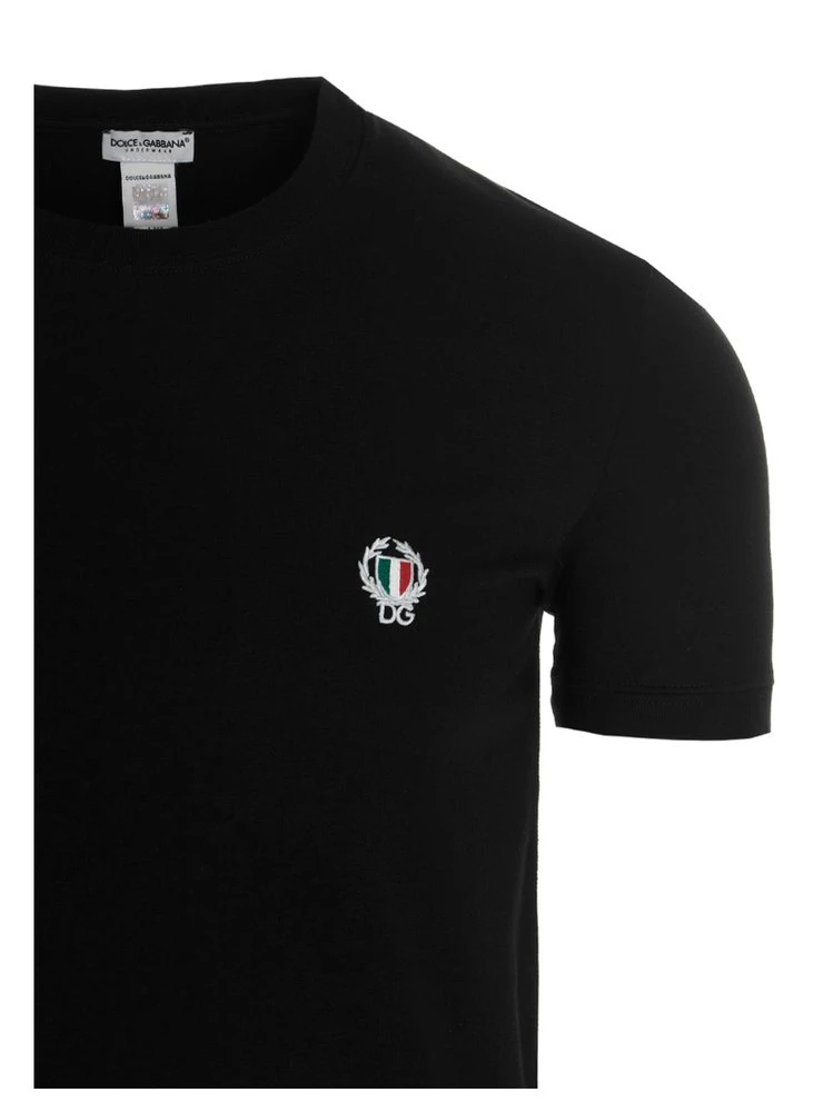 Dolce & Gabbana Logo Patch Crewneck T-Shirt - Black 3 Dolce & Gabbana Logo Patch Crewneck T-Shirt - Black - Image 3