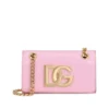 ( New Season ) Dolce & Gabbana DG Logo Chained Crossbody Bag - Pink