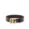 ( New Season ) Dolce & Gabbana DG Logo Buckle Belt - Brown