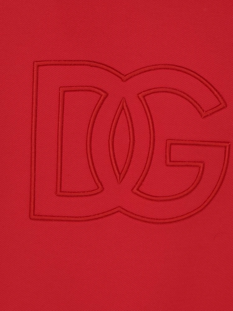 ( New Season ) Dolce & Gabbana DG Embroidered Technical Jersey Hoodie - Red 3 ( New Season ) Dolce & Gabbana DG Embroidered Technical Jersey Hoodie - Red - Image 3