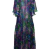 ( New Season ) Dolce & Gabbana Front-Tie Chiffon Maxi Dress - Multi