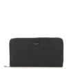 ( New Season ) Dolce & Gabbana Logo Plaque Zip-Around Wallet - Black