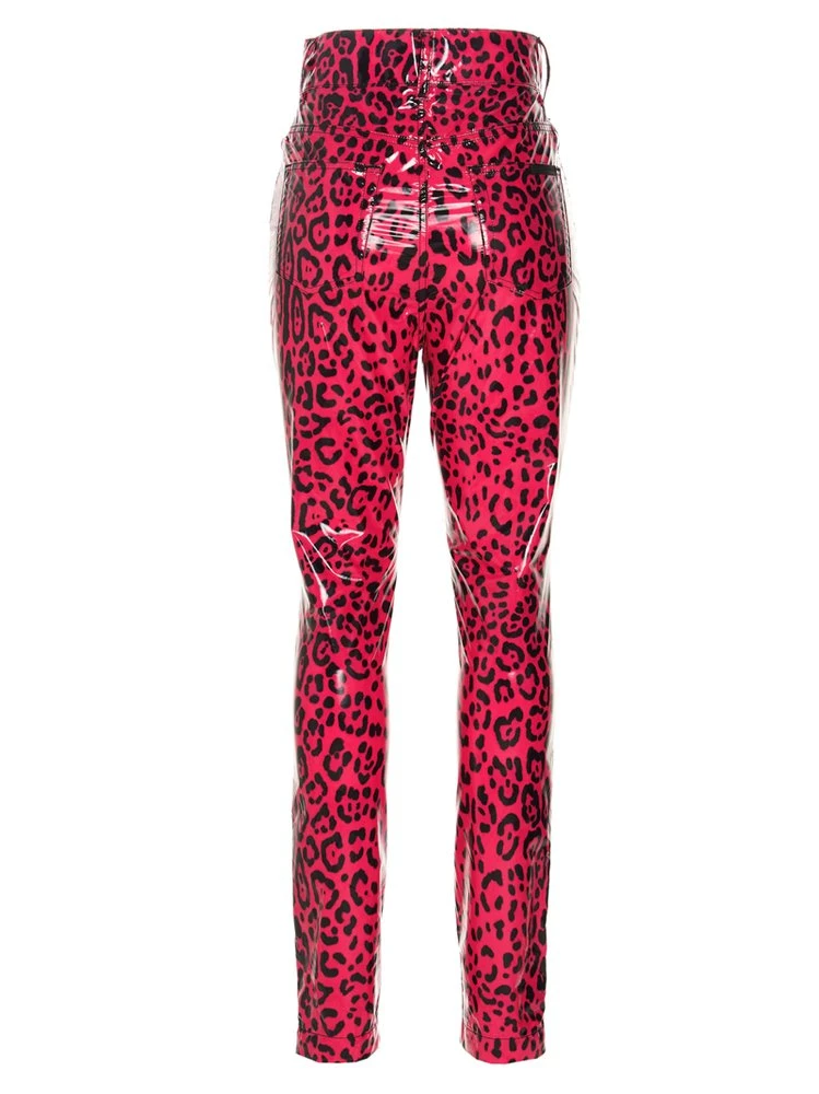 Dolce & Gabbana Animal Print Skinny Leg Pants - Pink 2 Dolce & Gabbana Animal Print Skinny Leg Pants - Pink - Image 2