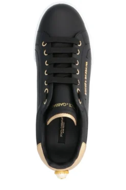 Dolce & Gabbana Portofino Lace-Up Sneakers - Black -Cheap Vestureo Store c56346d70f399f603f4cb3e1d869c486