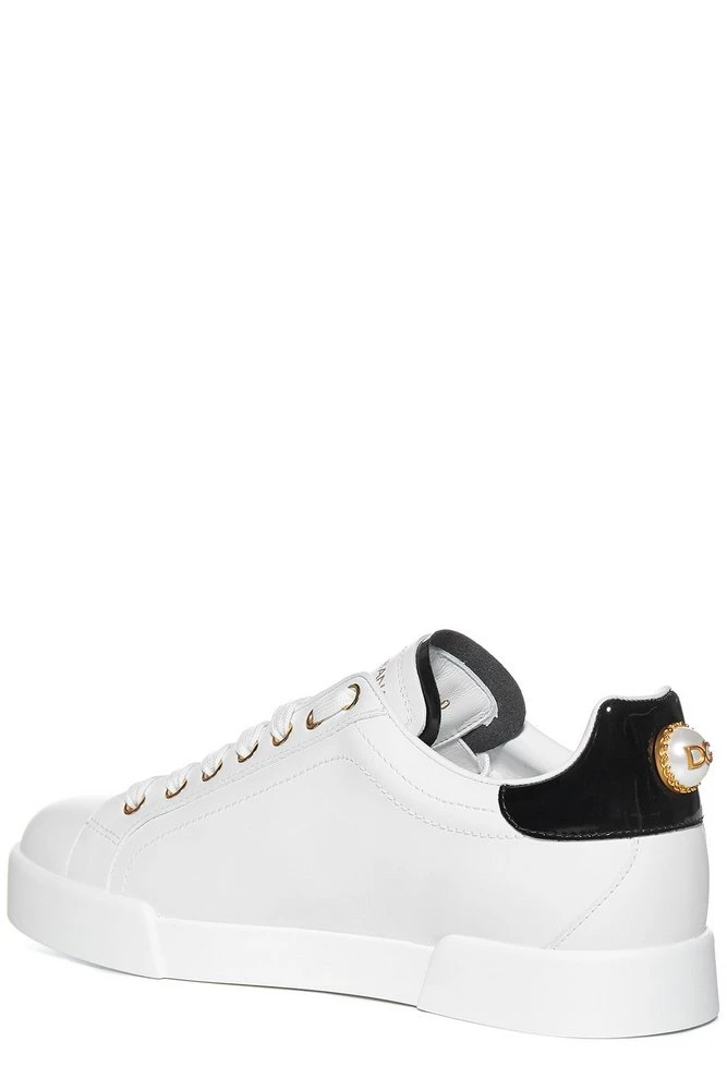 ( New Season ) Dolce & Gabbana Portofino Low-Top Sneakers - White 3 ( New Season ) Dolce & Gabbana Portofino Low-Top Sneakers - White - Image 3