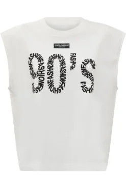 Dolce & Gabbana Sleeveless Jersey T-Shirt - White