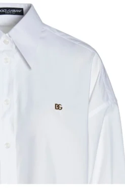 ( New Season ) Dolce & Gabbana Logo Detailed Oversized Shirt - White -Cheap Vestureo Store c659e3ff0f6cbce08fd702d688c64da5