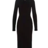 Dolce & Gabbana DG Embellished Long Sleeve Dress - Black