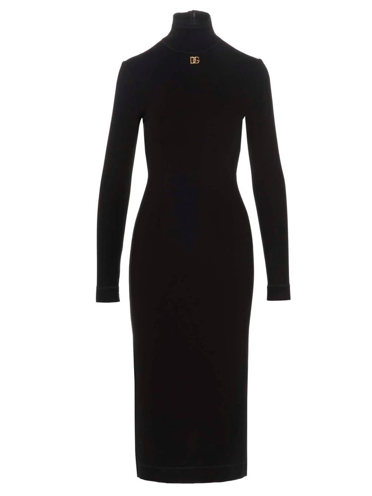 Dolce & Gabbana DG Embellished Long Sleeve Dress - Black 1 Dolce & Gabbana DG Embellished Long Sleeve Dress - Black