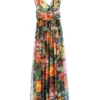( New Season ) Dolce & Gabbana Floral Printed Halterneck Maxi Dress - Multi